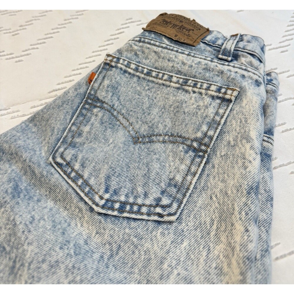 Vintage Levis 550 Jeans Mens 30x30 Orange Tab Blue Relaxed Light Wash USA